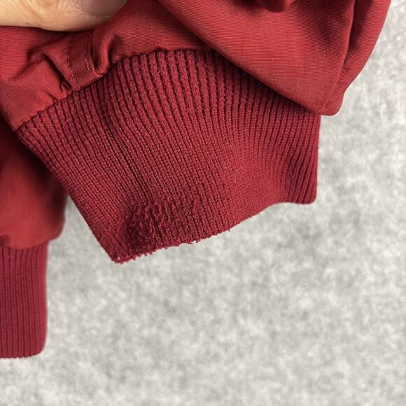 VTG J Crew Oarsman Bomber Jacket Mens Medium Red Fleece Lined Full Zip 90s USA - Picture 14 of 14